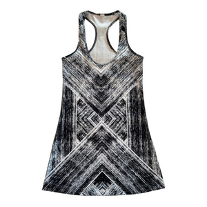 Lululemon Athletica‎ Women’s Black And White Print Razorback Tank Top  Sz 2